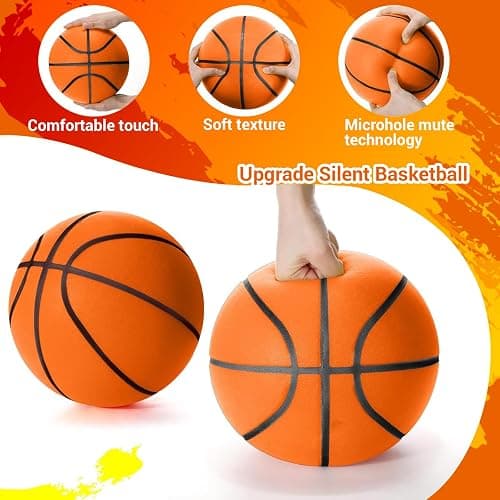Silent Basketball, Dribble Dream Silent Basketball and Hoop Set, Foam Basketballs No Noise, Silent Ball Dribbling Indoor, Training Ball for Indoor Activities (No.5-25.3") - Image 1