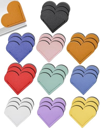30Pcs Leather Heart Book Marks for Women, Cute Heart Bookmark Corner for Book Lovers Gifts - Image 1