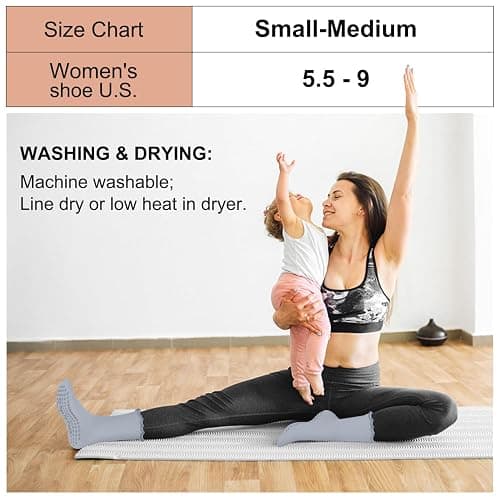 BLONGW Pilates Socks with Grips for Women, Non-Slip Yoga Athletic Socks for Barre Barefoot Workout Hospital thumbnail 5