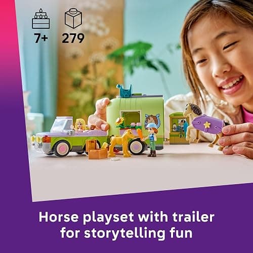 LEGO Friends Horse & Baby Foal Trailer Building Toy for Girls & Boys - Pretend Play Set for Kids, Ages 7+ - W/Autumn & Matilde Minidolls, Toy Animals, & Accessories - Gift Idea for Birthdays - 42695 thumbnail 2