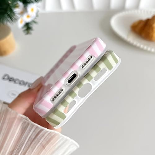Yeddabox for iPhone 17 Pro Max Case Cute Striped Phone Case Soft TPU Slim Shockproof Phone Cover for Women Girls, Pink thumbnail 5