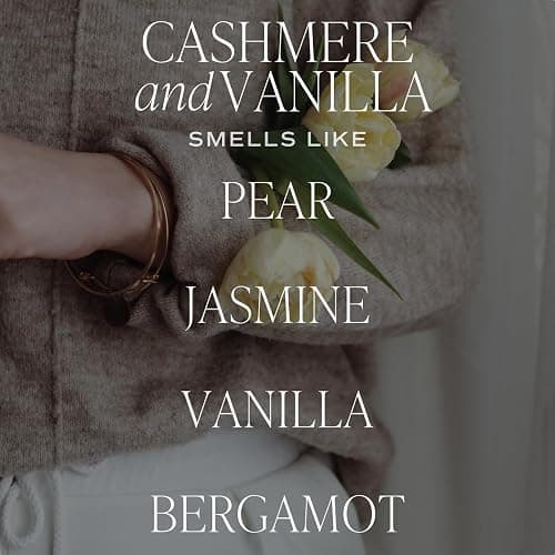 Sweet Water Decor Cashmere and Vanilla Soy Candle - Jasmine, Soft Cashmere, Sandalwood, Vanilla Scented Spring Candle for Home - 9oz Clear Jar with Lid, 40+ Hour Burn Time, Made in The USA thumbnail 2