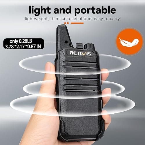 Retevis RT22 Two Way Radio Long Range Rechargeable,Portable 2 Way Radio, USB-C Charging, Handsfree Walkie Talkies for Adults Cruise Hiking Camping(4 Pack) thumbnail 2