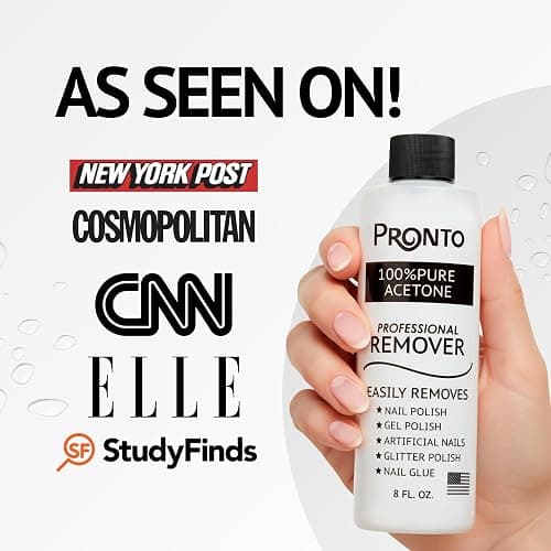 Pronto 16 Oz Acetone Nail Polish Remover and Nail Cuticle Oil Duo, 100 Percent Pure Acetone for Natural, Gel, Acrylic Nails, Cuticle Oil Drops for Repairing Damaged Cuticles and Nail Hydration thumbnail 4