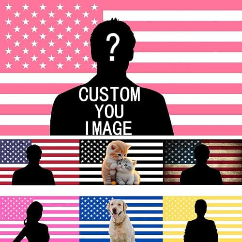 JJWWAMAP Custom Pink American Flag 2x3 3x5 4x6 5x8FT. Custom Design Your Photo Text. Personalized Flag Banner Tapestry For Indoor Outdoor Bedroom Decorating Gifts - Image 1