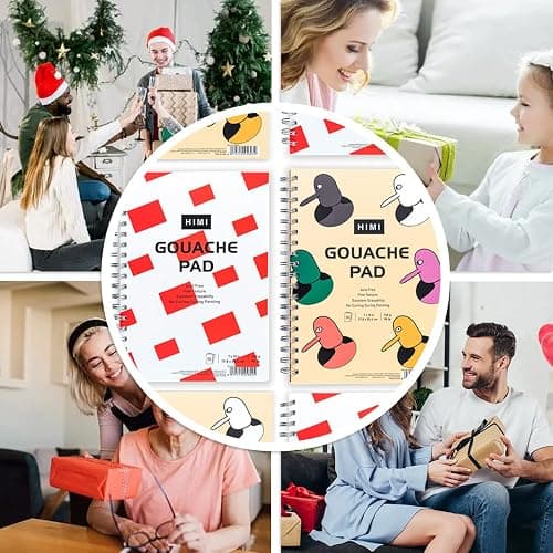 HIMI Gouache Pad 7X10''(98lb/160g) 50 Sheets Mix Paper Pad, Side Wire Bound, Fine Texture, in Gouache Acrylic Art Pad for Sketching, Ink Sketch Book, Art Supplies Drawing Pad Gift （Bird） thumbnail 6