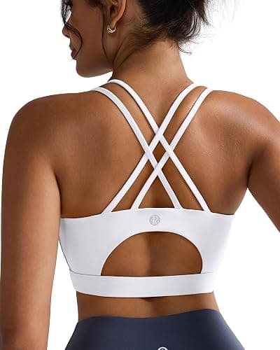 RUNNING GIRL Sports Bras for Women,Padded Sports Bra Tank Top Sexy Crisscross Back High Impact Longline Workout Yoga Bra - Image 1