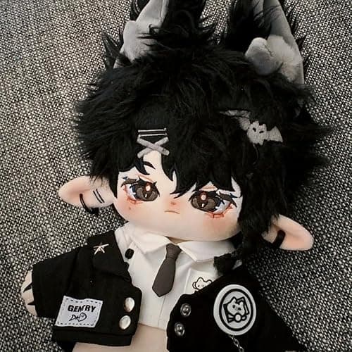 niannyyhouse 20cm Plush Doll Clothes Hat Coat Shirt Pants Backpack Glasses Black Cat Set 8in Doll Accessories Dress Up thumbnail 5