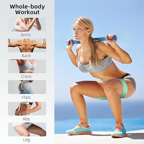 Resistance Bands for Working Out, Elastic Pilates Flexbands for Physical Therapy Yoga, Stretch Exercice Loop Bands for Booty Legs thumbnail 4