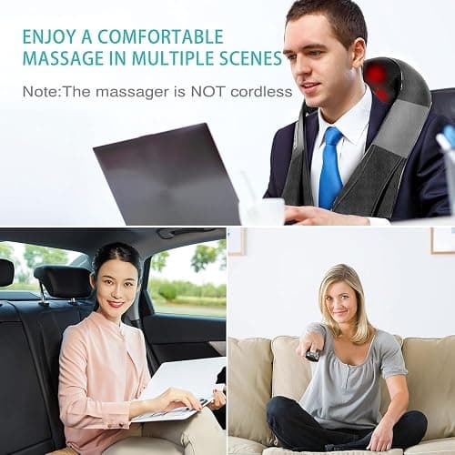 AERLANG Shiatsu Back and Neck Massager, Back Massager Deep Tissue Kneading Neck and Shoulder Massage with Heat, Electric Massage Pillow Fathers Day Gift Ideas from Daughter Son(NOT Cordless) thumbnail 5