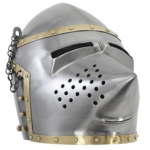 Armory Replicas™ 16G Sugar Loaf Full Face Medieval Helmet – Reinforced Steel, Leather Liner & Brass Buckle - Image 1
