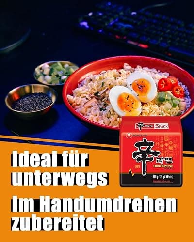 Nong Shim - Instant Nudeln Shin Ramyun - Multipack (5 X 120 GR) - Produktdesign kann abweichen thumbnail 4