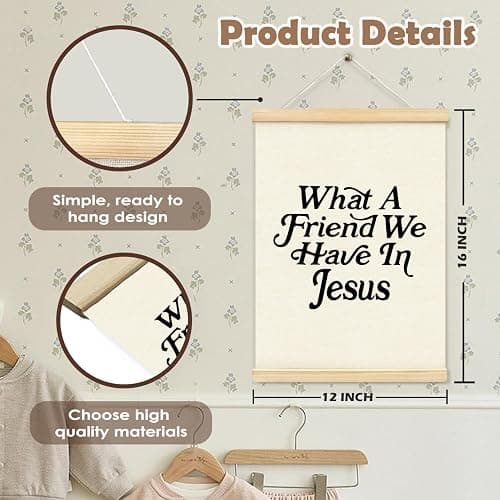 YZSLA Christian Home Room Decor, What a Friend We Have in Jesus Christian Wall Art Decor, Minimalist Bible Verse Wall Art Prints for Home Bedroom Prayer Room Church Decor, 12x16 Inches thumbnail 7
