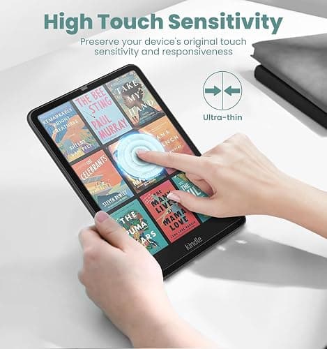 MoKo 2 Pack Screen Protector for 7" Kindle Paperwhite 12th Generation 2024 and Kindle Colorsoft Signature Edition, Anti-Glare Premium PET Protective with Black Frame Matte Screen Protector thumbnail 6