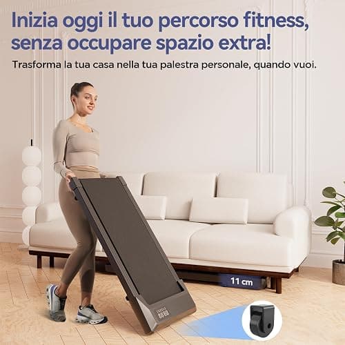 Copant Tapis roulant, tapis roulant con LCD Scarn, pedana da 2,5 HP con APP e controllo remoto, carico massimo 159 kg, con corsi di allenamento e corse, 1-8km/h per casa o ufficio thumbnail 7