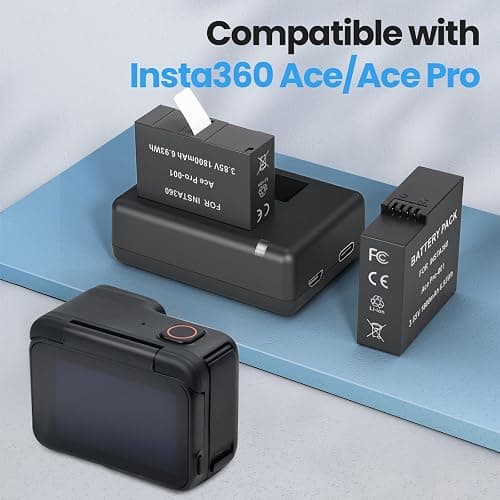 Topwowe 2 Packs 1800mAh Batteries for Insta 360 Action Camera, Compatible with Insta360 Ace Pro 2/Ace Pro/Ace Camera, with Dual Fast Charge Hub thumbnail 4