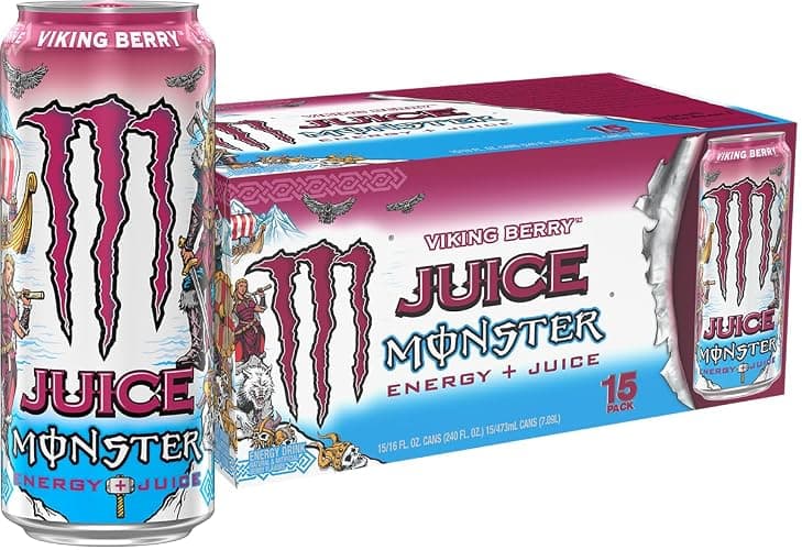 Monster Energy Juice Viking Berry, Energy + Juice, Energy Drink, 16 Ounce (Pack of 15) - Image 1