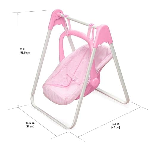 Badger Basket Doll Swing Carrier - Adjustable Toy Swing for 18 Inch Dolls with Sturdy Frame, Lightweight Portable Design, and Easy Assembly - Pretend Play Accessory thumbnail 3