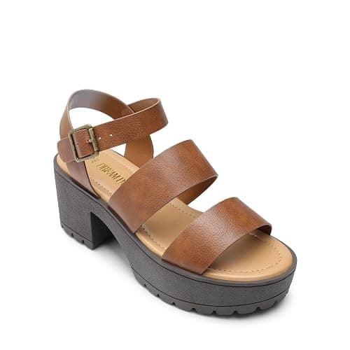 DREAM PAIRS Platform Heels for Women Lightweight Chunky Open Toe Stylish Comfortable Fisherman Sandals with Adjustable Ankle Strap thumbnail 3