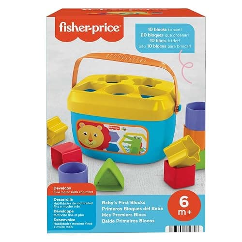 Fisher-Price Stacking Toy Baby’s First Blocks Set of 10 Shapes for Sorting Play for Infants Ages 6+ Months, FFC84 thumbnail 6