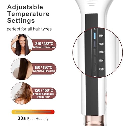 K&K Extra Wide Flat Iron Hair Straightener, Professional 57 mm Hair Straighteners for Therapy Keratin, 3D Floating Ceramic Tourmaline Coating Plate Irons for Thick Hair, Damage and Frizz Free thumbnail 7