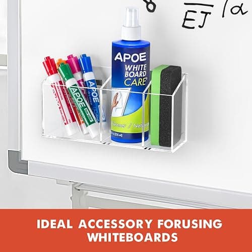 Banafich Magnetic Dry Erase Marker Holder, Acrylic Magnet Pen Holder for Whiteboard, Refrigerator, Magnetic Fridge Organizer for Office, Classroom, Whiteboard Maker Holder, Locker Organizer thumbnail 6