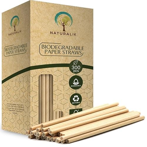 Naturalik 300/1000-Pack Extra Durable Brown Paper Straws Biodegradable- Premium Toxin Free Paper Straws Bulk- Drinking Straws for Juices, Restaurants and Party supplies, 7.7" (Brown, 300ct) - Image 1