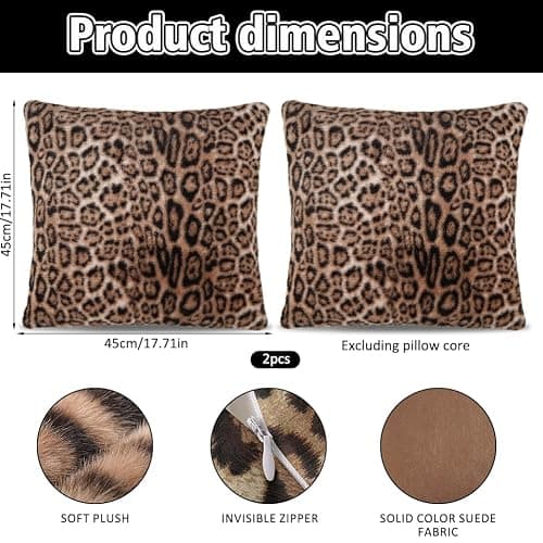 VorErgyllic Gaming Pillow Cushion Covers Gamer Gifts for Boys 45 X 45 Decorative 2pcs Game Pillow Cases for Gamers Living Room Bedroom Sofa Chair Cushion Covers Home Decor (Leopard) thumbnail 2