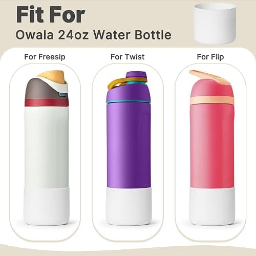 Lpaacat Silicone Boot for Owala 24 oz Water Bottle, Anti-Slip Protective Sleeve Bottom Cover for Owala Twist/FreeSip/Flip Stainless Steel Water Bottle(White) thumbnail 5