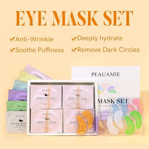 PEAUAMIE Under Eye Patches with Collagen and Hyaluronic Acid Eye Mask for Wrinkle,Dark Circles,Face Mask Skin Care Products 24 Pairs thumbnail 2