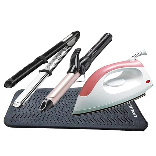 Lessmon Heat Resistant Mat Pouch for Styling Tools, 28.5x14cm, Black | Fits Curling Irons & Flat Irons, Heat-Resistant Material, Protects Tools from Dust & Scratches, Compact for Travel thumbnail 2