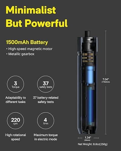 HOTO Electric Screwdriver Kit, Upgraded 1/4'' Hex 25 Bits, Magnetic Lid, Rechargeable Cordless Screwdriver, 3 Torque Settings, 1500mAh Battery, LED Light, Ideal for Assembling Furniture, Home Repair thumbnail 5