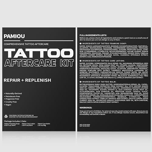 Pamiou Tattoo Aftercare 3 In 1 Set For New Tattoos, Include Tattoo Balm, Tattoo Lotion and Tattoo Soap, Quick Healing, Soothing, Naturally-Derived, Petroleum-Free, Fragrance Free (3 Piece Set) thumbnail 7