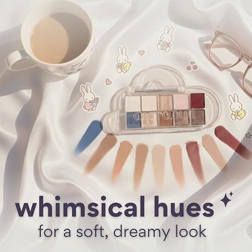 dearcloud Miffy Sky/Shadow - Eye Shadow Palette Makeup with 10 Ultra-Fine Pigments & Dual-Ended Eyeshadow Brush (Artist Bun) thumbnail 3
