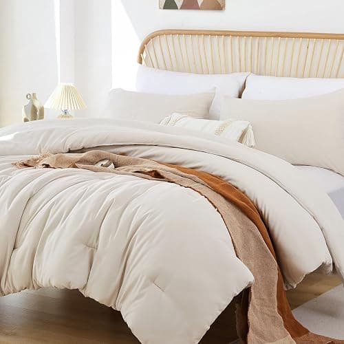 ROSGONIA Comforter Full Size for Girls Boys Teens Beige, 3pcs (1 Boho Comforter & 2 Pillowcases), Lightweight Dorm Bedding Soft All Season Bed Set thumbnail 4