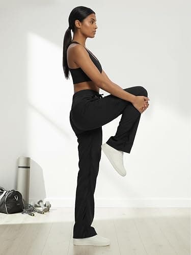 Prettyleaf Petite Women's 26"/28" Inseam Lightweight Dance Studio Pants Ruched Travel Athletic Workout Joggers thumbnail 3