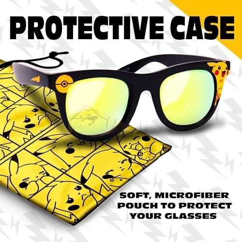 Pokemon Pikachu Sunglasses - Stylish, Comfortable & Durable UV-Protection with Soft Carrying Case - Officially Licensed thumbnail 5