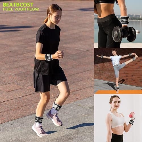 BeatBoost Ankle Wrist Weights for Women Men A Pair of 1 2 3 4 6 8 10 Lbs Arm Leg Weight Set with Adjustable Straps for Walking Pilates Exercise Workout Gym Aerobics thumbnail 6