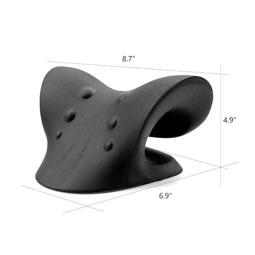RESTCLOUD Neck and Shoulder Relaxer, Cervical Traction Device for TMJ Pain Relief and Cervical Spine Alignment, Chiropractic Pillow, Neck Stretcher (Black) thumbnail 6