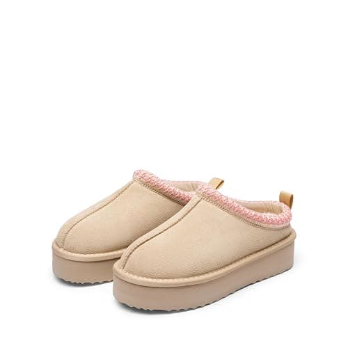 DREAM PAIRS Women's Platform Slippers Genuine Suede Slip-on Warm FuzzyEasy Autumn Winter Fluffy Comfy Furry Shoes for Outdoor Indoor thumbnail 5
