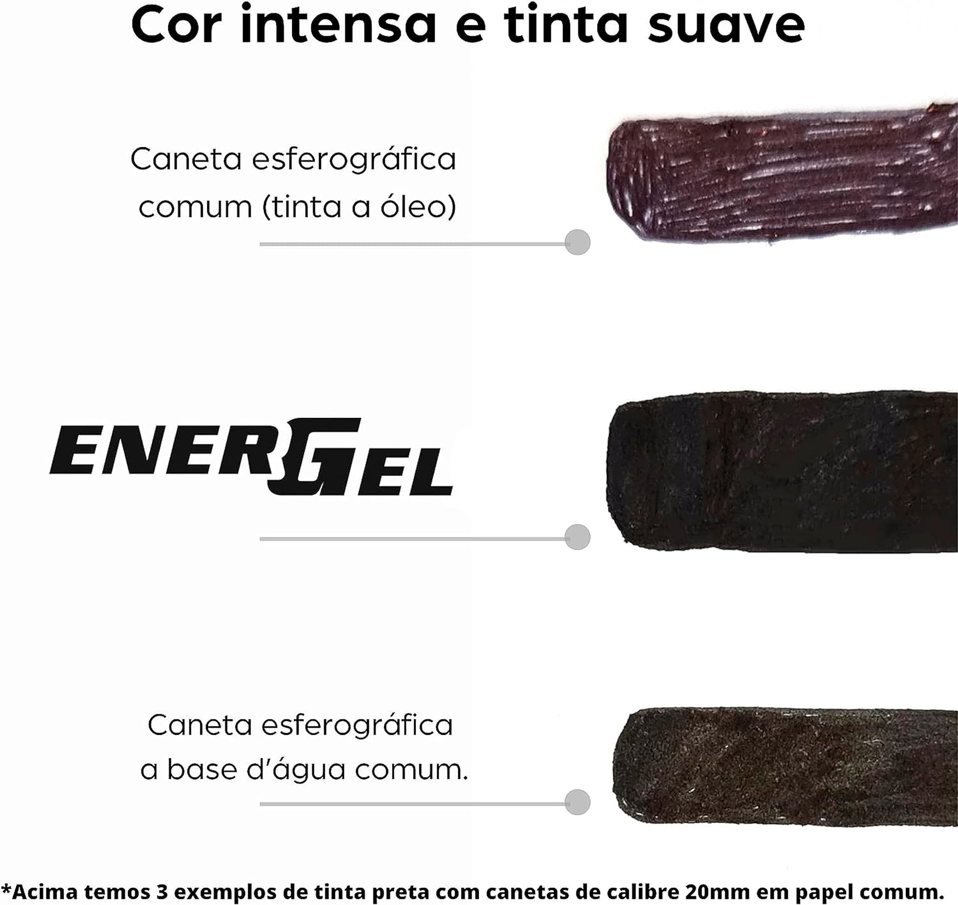 Pentel Caneta Gel Energel X 0.5mm Preto SM/BLN105-AN thumbnail 2