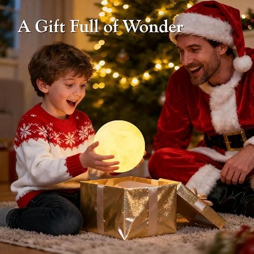 Lampe Lune 3D EXTSUD Veilleuse LED 15CM Dimmable 16 Couleurs avec Télécommande et Interrupteur Tactile USB Rechargeable Lampe de Nuit pour Chambre Salon Café Cadeau Anniversaire Noël thumbnail 2
