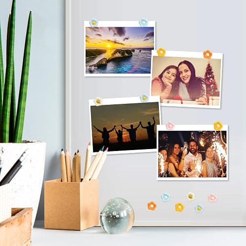60 Pieces Decorative Pushpins Flower Thumb Tacks Decorative Florest Push Pin CorkBoard Florest Thumbtacks for Photo Wall,Featue Wall,Whiteboard,Cork Board,Map,Bulletin Board,Office or Home thumbnail 2