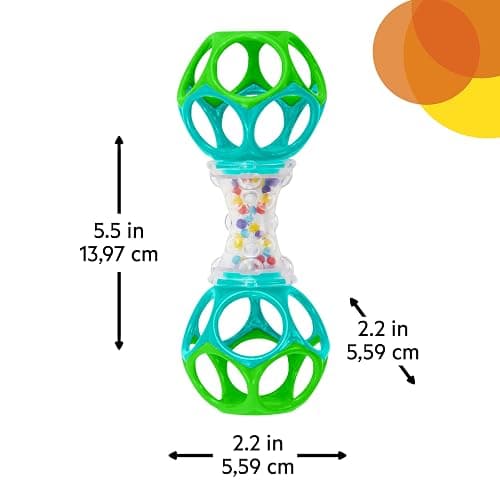 Bright Starts Easy-Grasp Oball Bundle Gift Set - Grasp The Day, Ball and Rattle Toys 2-Pack, BPA Free, Unisex, Newborn+ thumbnail 9