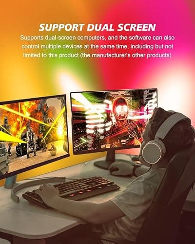 Xtremevision S202-24 LED Backlight Strip for 24-Inch Monitor, Instant Sync RGB Lighting with Audio and Video, Ultra-Low Latency Software-Controlled Backlight for Movies, Games, and Music thumbnail 6