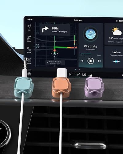 8-Pack Magnetic Cable Clips, Adjustable Cord Holder for Under Desk Cable Management, Adhesive Charger Wire Organizer Keeper for Home Office Desk Phone Car Wall Desktop Nightstand (Crystal Multicolor) - 8-Pack Crystal Multicolor thumbnail 6