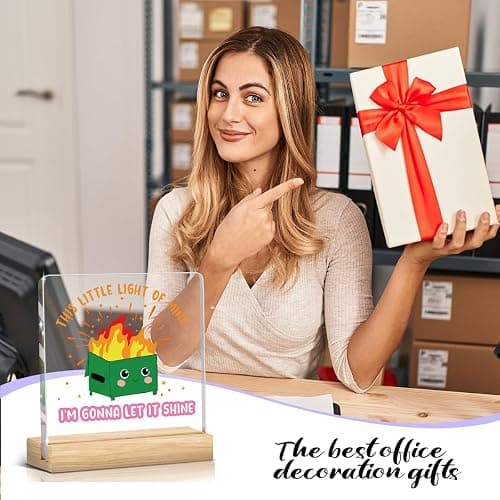 Dumpster Fire Desk Decor & Accessories - Funny Office Decor, Acrylic Plaque for Home/Office Tabletop Shelf, Humor Office Gifts for Coworkers Women Men Boss Friend (Boss Day Work Appreciation) thumbnail 6