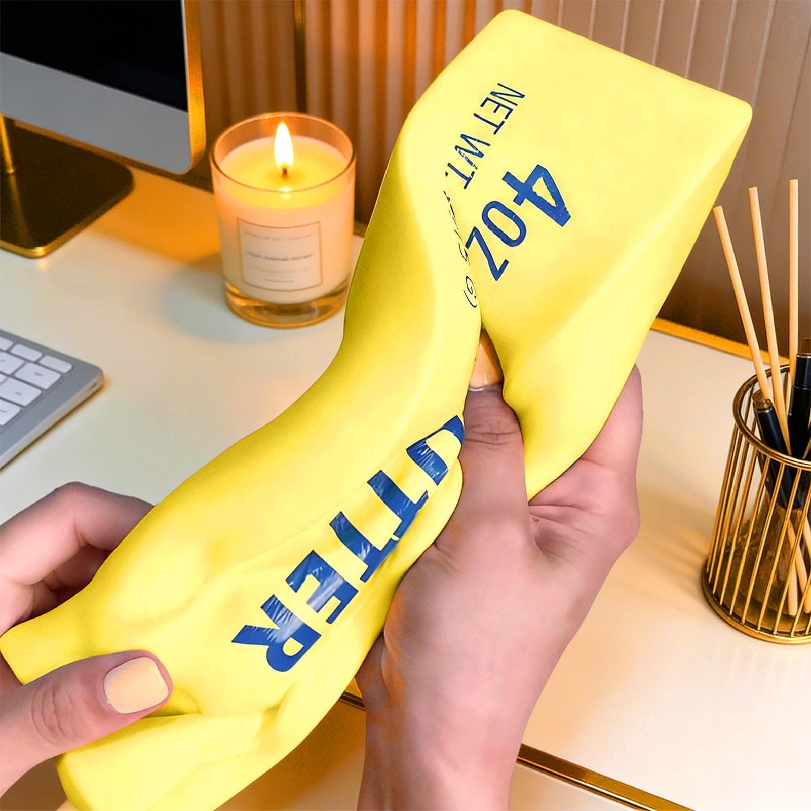 Slow Rising Butter Stick, 20cm Slow Rebound Cute Butter Squeeze Stress Balls, Giant Butters Stick Stress Toy, Slows Rising Squishys for Stresss Relief Adults Office Home Travel Long Trips thumbnail 2