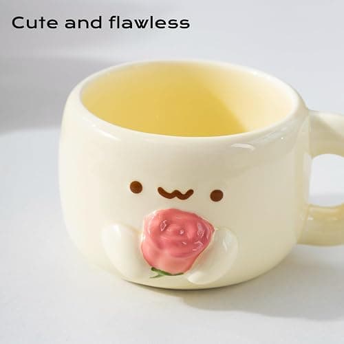 Cute Funny Coffee Mugs Valentines Day Mug Anime Cup For Women, Unique Anniversary Engagement Couple Gifts For Him And Her, Kawaii Mr And Mrs Gifts (Rose) thumbnail 7