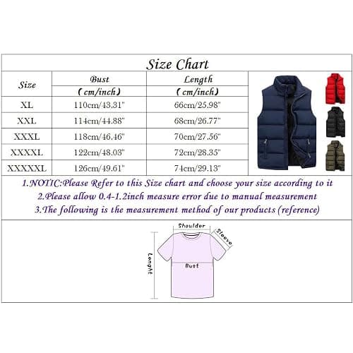 Mens Outdoor Vest Padded Puffer Vest Plus Size Lightweight Down Jacket Sleeveless Zip Up Quilted Gilet Jacket Outwear thumbnail 3